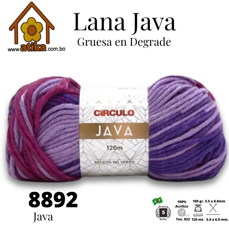 Lana JAVA multicolor efecto parecido a la pintura al agua
