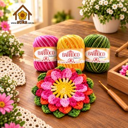 Flor multicolor con hilo...