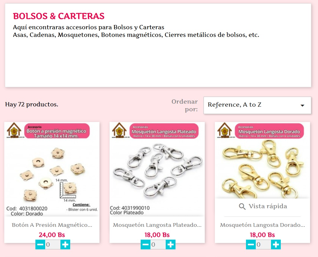 Catálgo Accesorios Bolsos