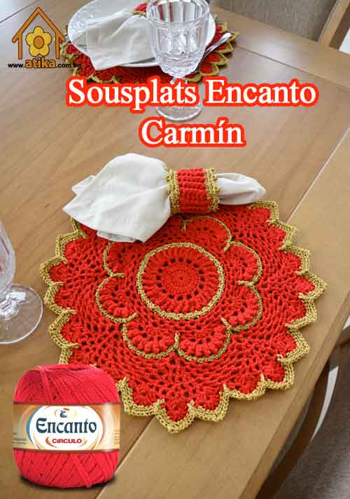 Sousplats Encanto Carmín