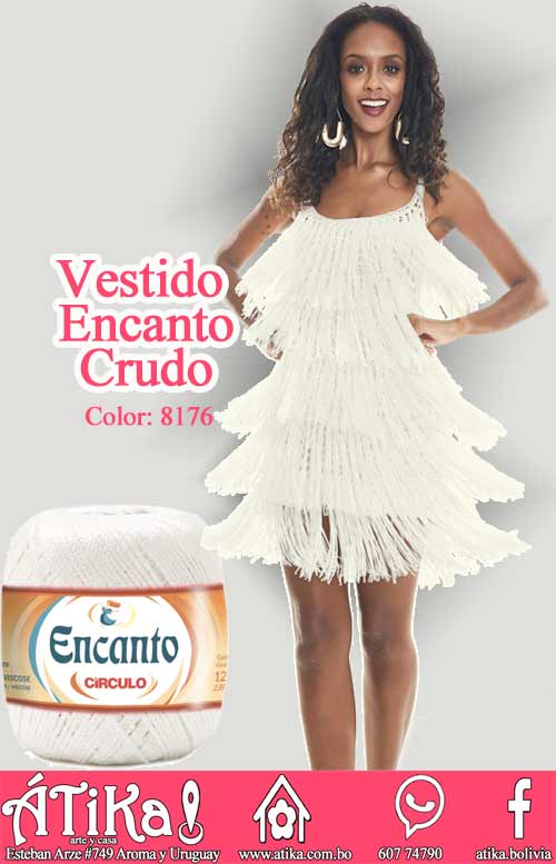 Vestido Flecos Crudo